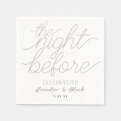 Serviette En Papier La nuit avant la répétition Mariage mariage de ser (Devant)