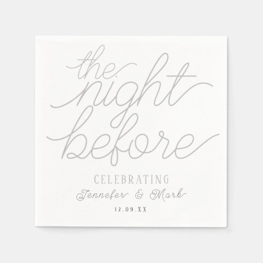 Serviette En Papier La nuit avant la répétition Mariage mariage de ser (Devant)