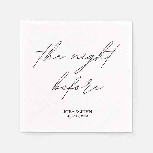 Serviette En Papier La Nuit Avant Le Cocktail Napkin (Devant)