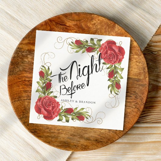 Serviette En Papier La Nuit Avant Le Dîner De La Répétition