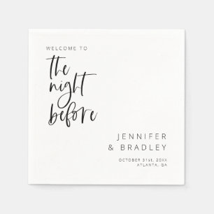 Serviette En Papier La Nuit Avant Le Dîner De La Répétition