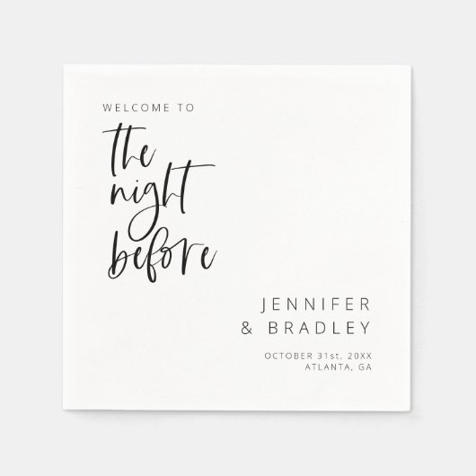 Serviette En Papier La Nuit Avant Le Dîner De La Répétition (Devant)