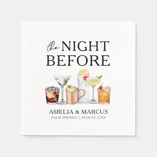 Serviette En Papier La nuit avant le dîner de répétition du couple (Devant)