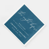 Serviette En Papier La Nuit Avant Le Dîner De Répétition Mariage (Coin)