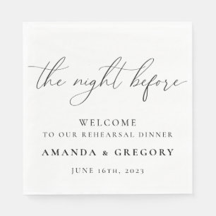 Serviette En Papier La Nuit Avant Le Dîner De Répétition Mariage