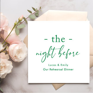 Serviette En Papier La Nuit Avant le Dîner de Répétition Personnalisé