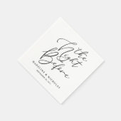 Serviette En Papier La Nuit Avant Le Mariage Moderne Noir Et Blanc (Coin)