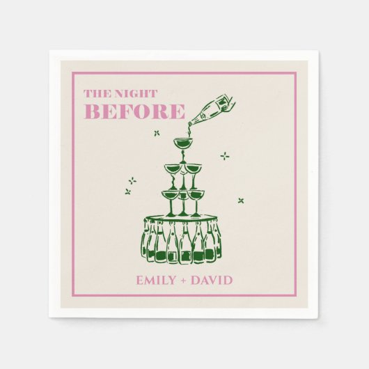 Serviette En Papier La nuit avant les serviettes Mariages (Devant)