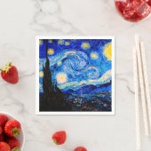 Serviette En Papier La nuit étoilée par Vincent Van Gogh (En situation)