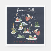 Serviette En Papier La Paix des Anges sur Terre Noël (Devant)