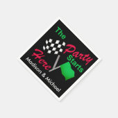 Serviette En Papier La partie commence ici le nom de drapeau de course (Coin)