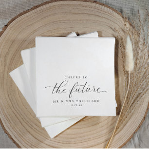 Serviette En Papier La partie d'engagement salue le futur Mariage