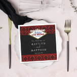 Serviette En Papier La Parties scintillant Damask Las Vegas Mariage Co<br><div class="desc">Celebrate dans style with these moderne et trendy wedding napkins. Easily personalize the design to make these napkins totally unique for your special day.</div>