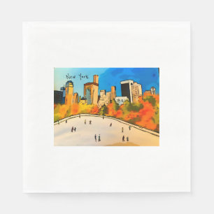 Serviette En Papier La patinoire de New York Central Park