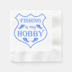Serviette En Papier La pêche est ma citation de bouclier de loisir sur