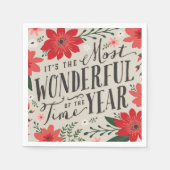 Serviette En Papier La période la plus merveilleuse de l'année Fête Fl (Devant)