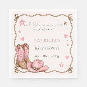 Serviette En Papier La Petite Cowgirl Est En Route Fille Baby Shower