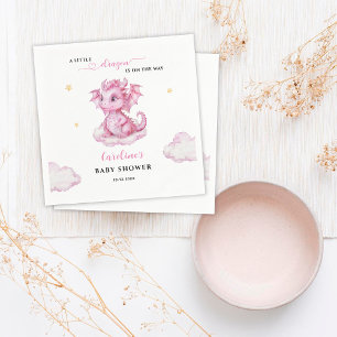 Serviette En Papier La petite dragonne est en route Baby Shower