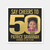 Serviette En Papier La photo du 50e anniversaire applaudit les serviet (Devant)