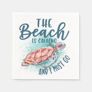 Serviette En Papier La plage appelle et je dois y aller