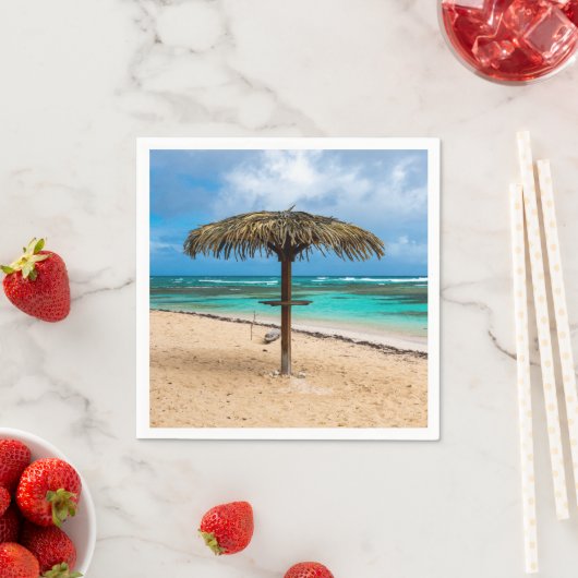 Serviette En Papier La plage de l'Anse des Rochers (En situation)