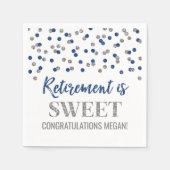 Serviette En Papier La retraite en argent bleu est douce (Devant)