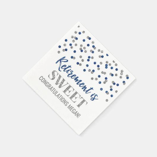 Serviette En Papier La retraite en argent bleu est douce (Coin)