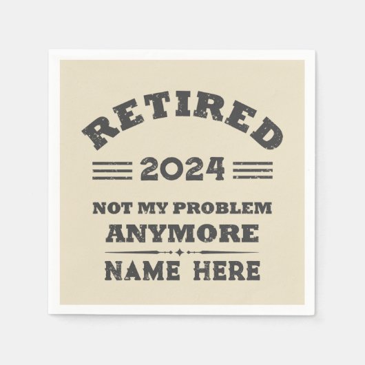 Serviette En Papier La retraite personnalisée n'est plus mon problème (Devant)
