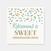 Serviette En Papier La retraite Turquoise Gold Confetti est douce (Devant)