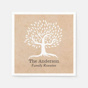 Serviette En Papier La Réunion de famille vintage d'arbre