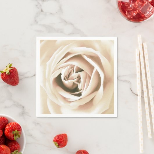 Serviette En Papier La Rose blanche (En situation)