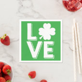 Serviette En Papier La Saint-Patrick Amour Irlandais Trèfle Vert (En situation)