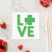 Serviette En Papier La Saint-Patrick Amour Irlandais Trèfle Vert (En situation)