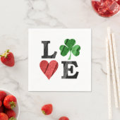Serviette En Papier La Saint-Patrick avec Amour et Trèfle (En situation)