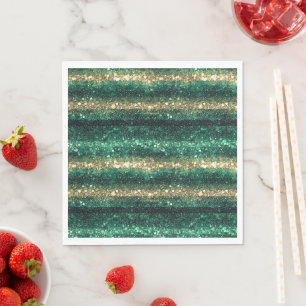 Serviette En Papier La Saint-Patrick Glitzy Paillettes Or Vert