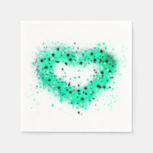 Serviette En Papier la Saint-Patrick   peinture en spray cœur scintill