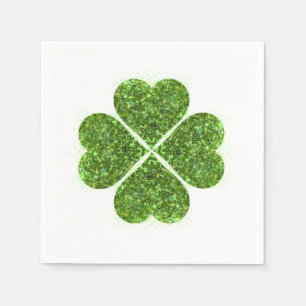 Serviette En Papier la Saint-Patrick, trèfle vert scintillant