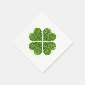 Serviette En Papier la Saint-Patrick, trèfle vert scintillant (Coin)