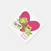 Serviette En Papier La Saint-Valentin de la grenouille-Hoppy (Coin)