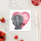 Serviette En Papier La Saint-Valentin des éléphants (En situation)