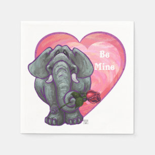 Serviette En Papier La Saint-Valentin des éléphants