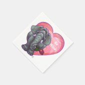 Serviette En Papier La Saint-Valentin des éléphants (Coin)