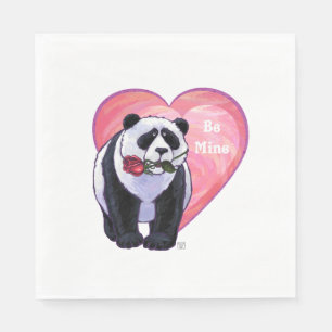 Serviette En Papier La Saint-Valentin du panda