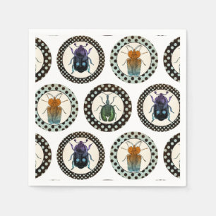 Serviette En Papier La Science colorée de scarabées d'insectes
