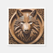 Serviette En Papier La sculpture sur bois de loup, (Devant)