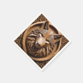 Serviette En Papier La sculpture sur bois de loup, (Coin)