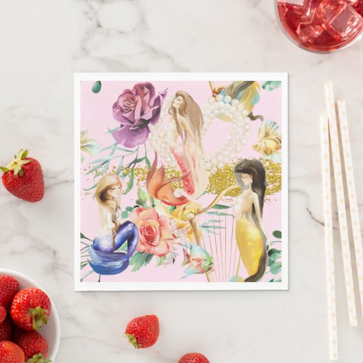 Serviette En Papier La sirène rêveuse (En situation)