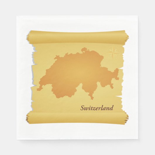Serviette En Papier La Suisse En Parchemin (Devant)