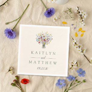 Serviette En Papier La Suite de Mariage de Prairie de Fleurs Sauvages