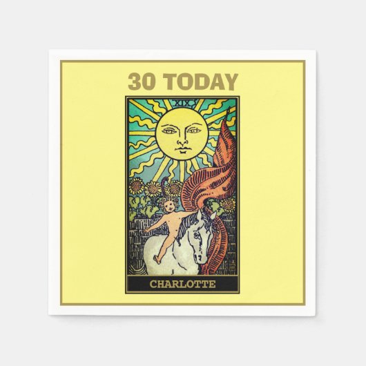 Serviette En Papier La Sun Tarot Card 30e fête d'anniversaire (Devant)